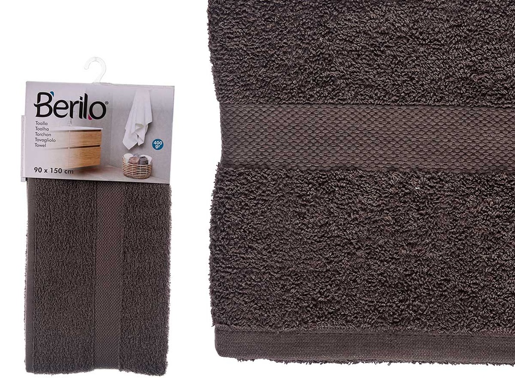 Toalla lisa gris de 90x150 para máxima suavidad y confort