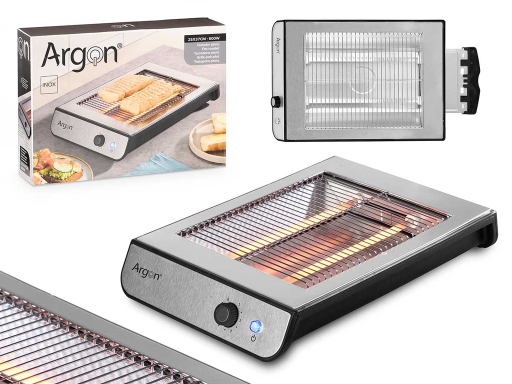 Tostador plano acero 600W: Eficiencia y estilo en tu cocina