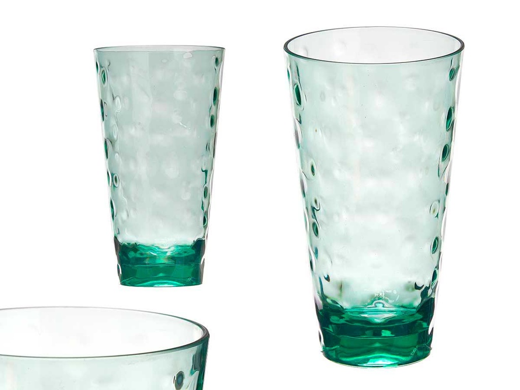 Vaso alto plástico verde con puntos de 580ml, ideal para fiestas