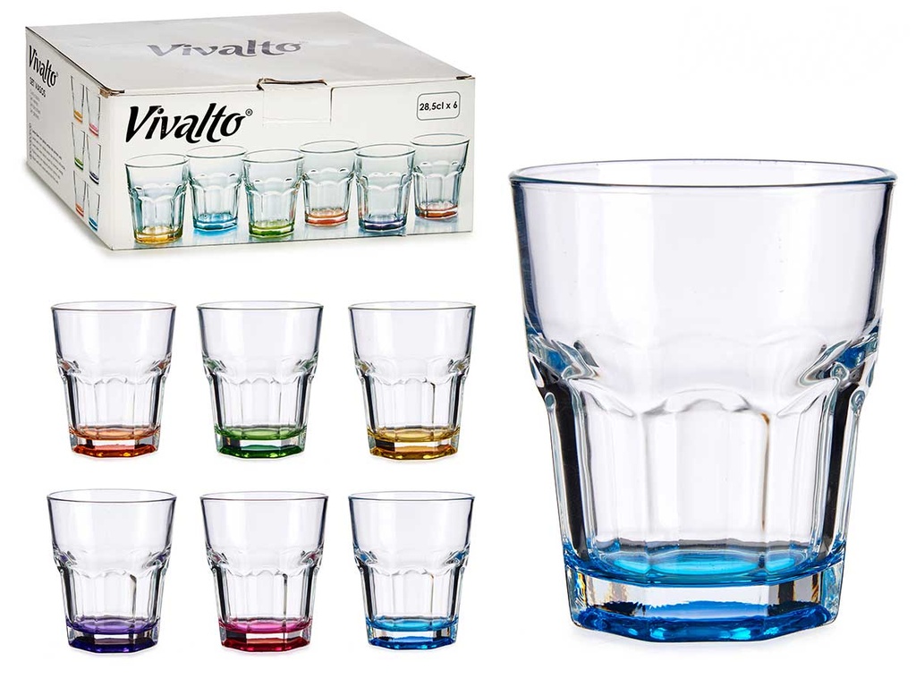 Vaso base coloreada 285ml, surtido de 6 colores vibrantes