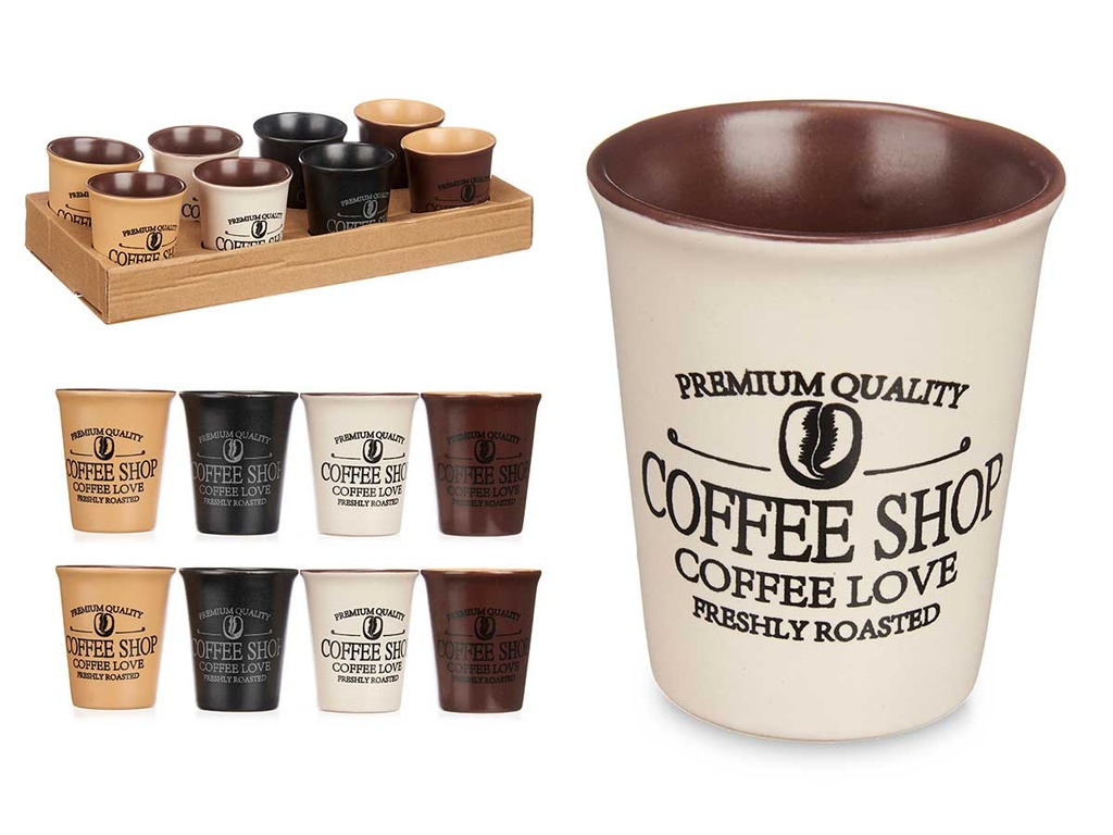 Vaso café 120 ml surtido en 4 colores, ideal para disfrutar tu bebida