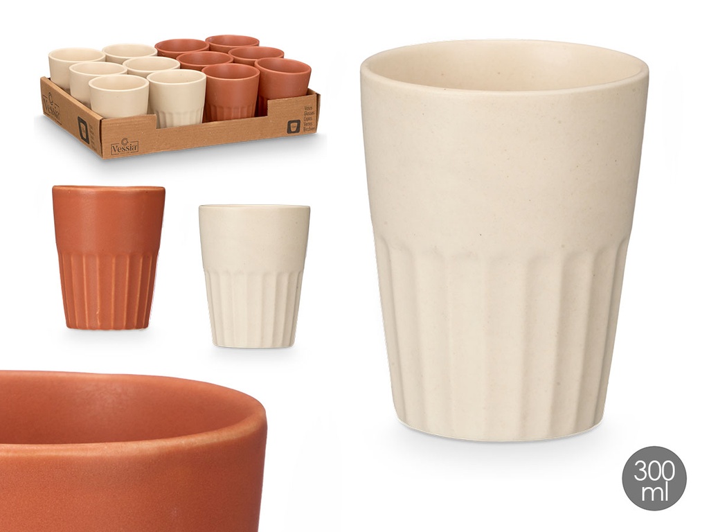 Vaso cortado surtido en marrón y beige, elegante y funcional