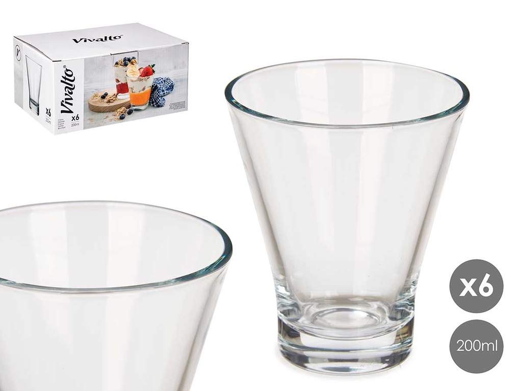 Vaso cónico con base de 200ml: Ideal para bebidas y cócteles
