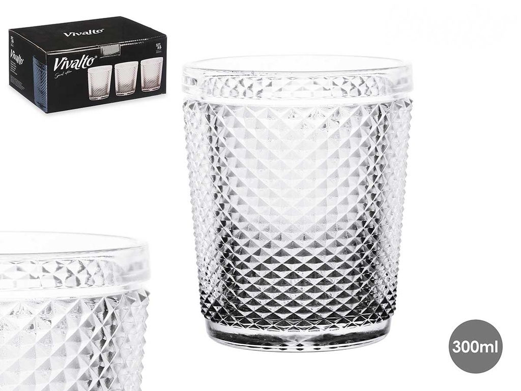 Vaso de diamante para agua en color antracita, 300 ml elegante
