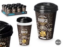 Vaso plástico con tapa para llevar 400ml, ideal para tus bebidas