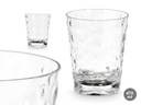 Vaso plástico transparente de 470ml con puntos, ideal para fiestas