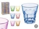 Vaso vidrio 300 ml surtido en 6 colores, perfecto para tu mesa