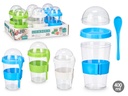 Vasos con cuchara y tapa 400ml surtidos, ¡prácticos y divertidos!
