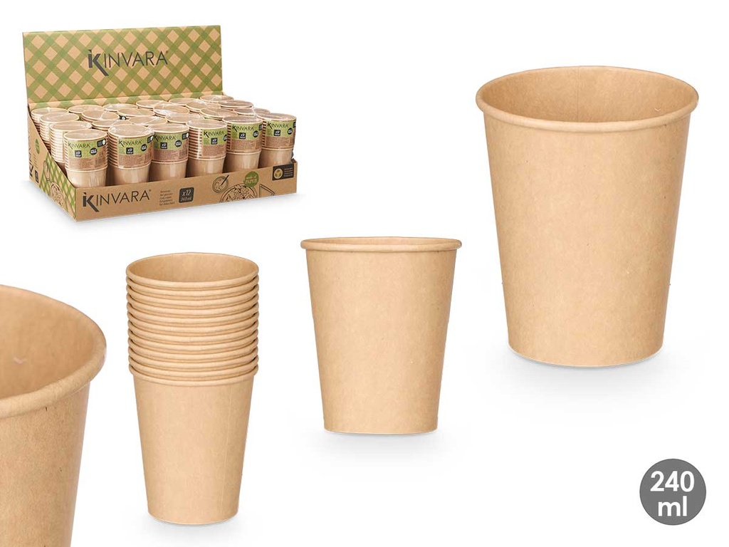 Vasos kraft de 240 ml: Ecoamigables y resistentes para eventos