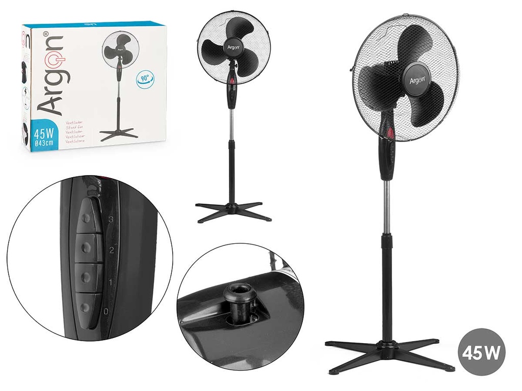 Ventilador de pie negro 45w: Frescura y Estilo para Tu Hogar