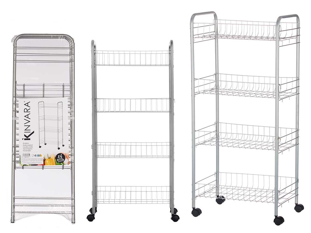Verdulero 4 pisos metálico con ruedas: organización y estilo