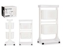 Verdulero plástico blanco con ruedas, ideal para organizar espacio