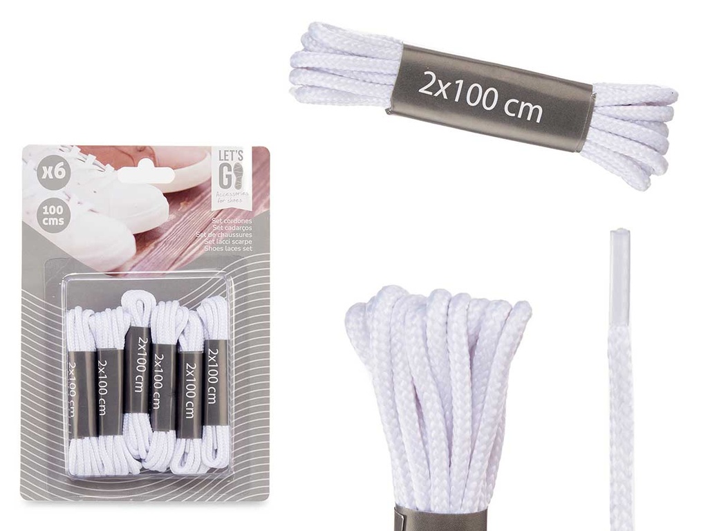 6 Cordones Blancos de 100cm: Resistencia y Estilo para tus Proyectos