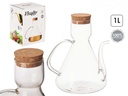 Aceitera borosilicato 1000ml con tapa de corcho, diseño elegante