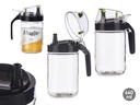 Aceitera cristal 660ml con aireador negro, elegancia y funcionalidad