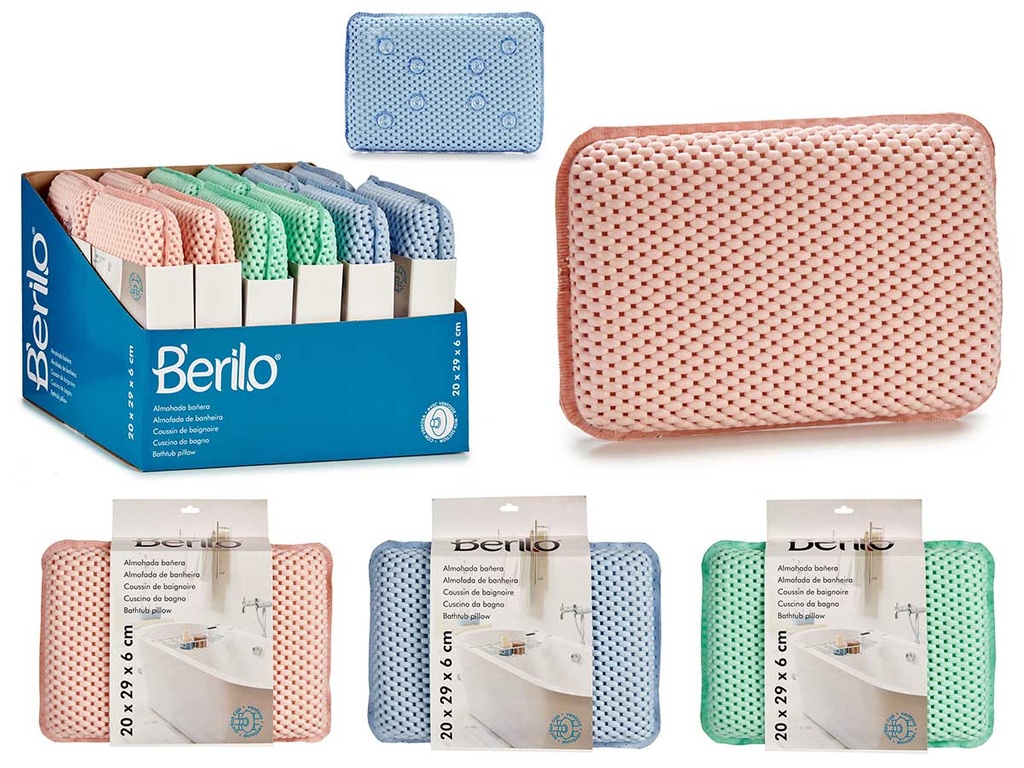 Almohada bañera antideslizante surtida en 3 colores, comodidad total