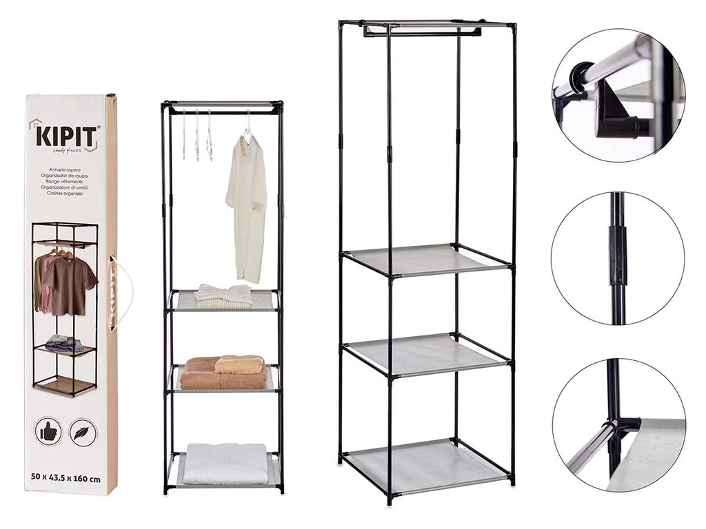 Armario abierto sencillo: diseño práctico y moderno de 160cm