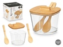 Azucarero Doble Tapa de Bambú: Estilo y Frescura en tu Cocina