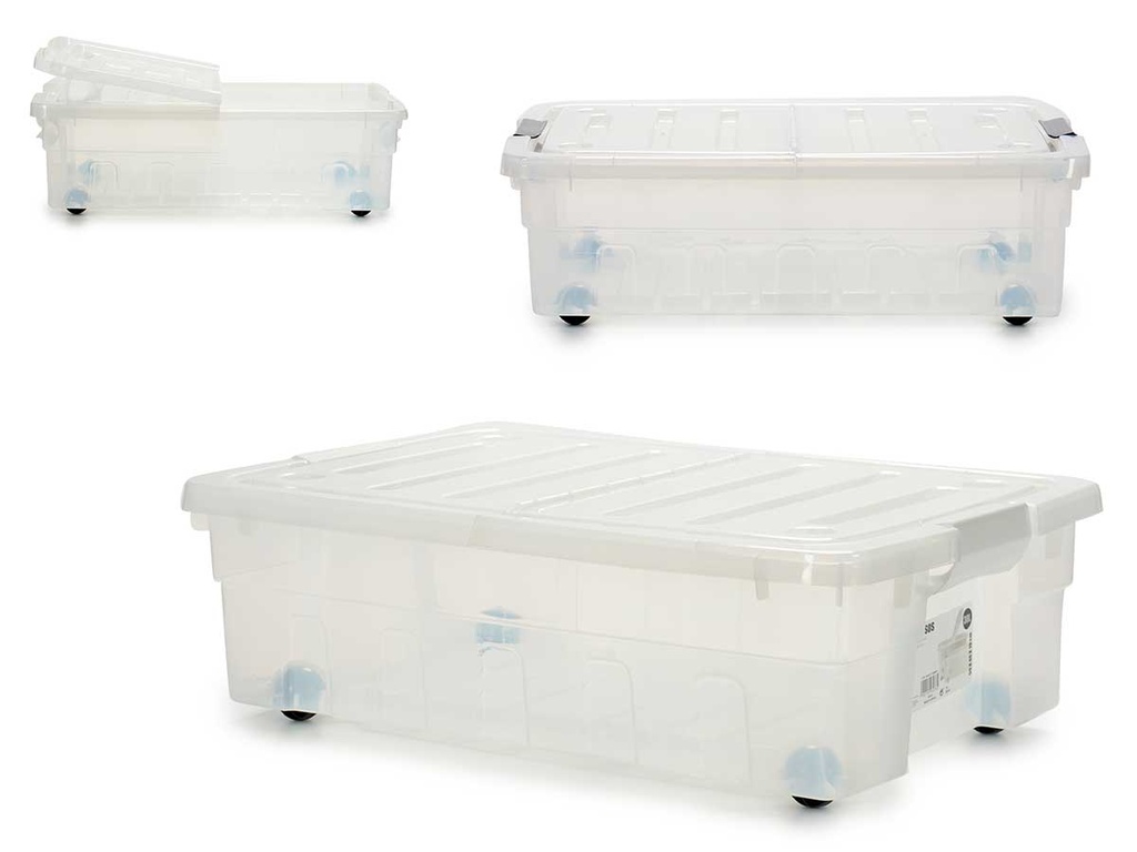 Bajo cama 30L con ruedas y tapa, ideal para organizar tu espacio