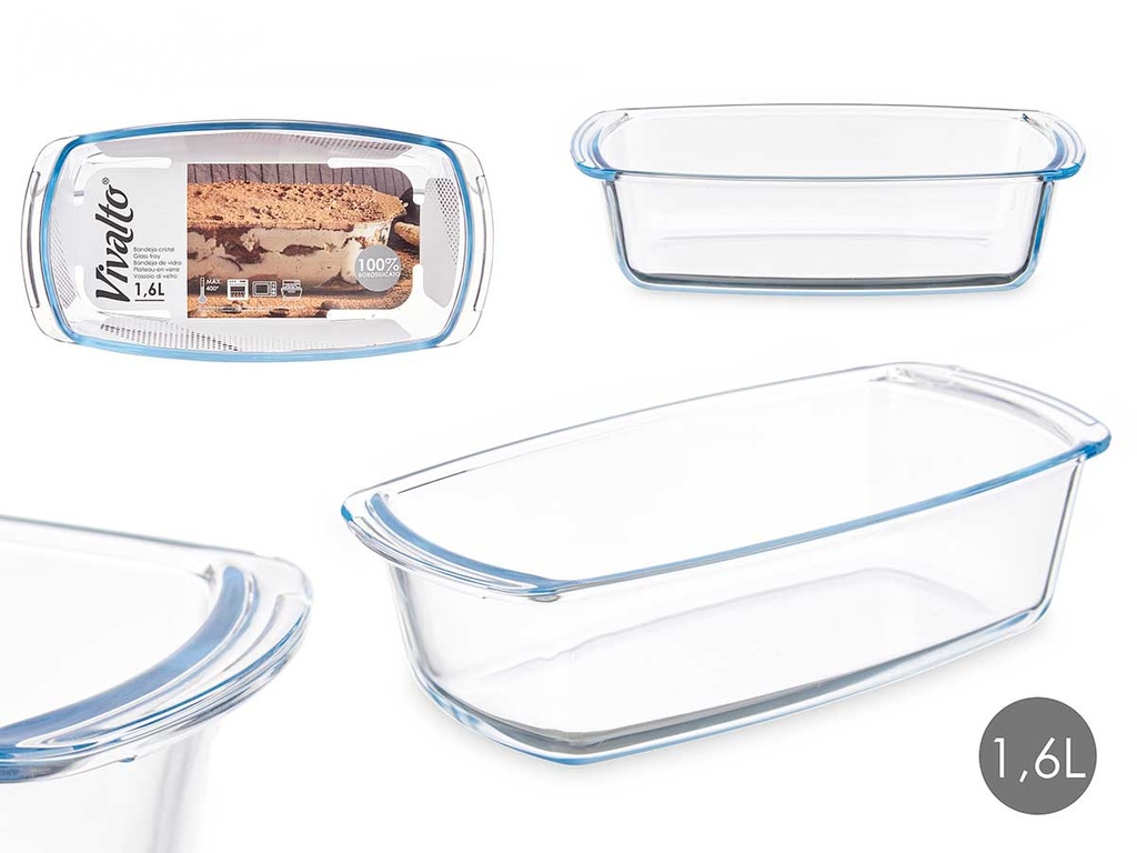 Bandeja borosilicato rectangular con asas, perfecta para tu cocina