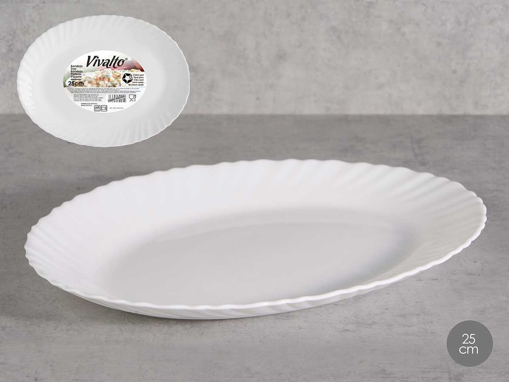 Bandeja clásica opal 25cm: Elegancia y resistencia para tu mesa