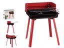 Barbacoa de carbón rectangular roja y negra: Cocina con estilo y sabor