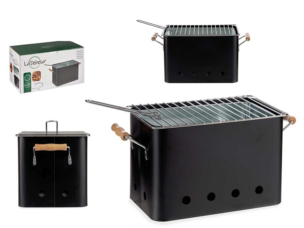 Barbacoa portátil rectangular con asas perfectas para exteriores