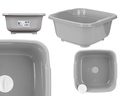 Barreño cuadrado 11 l gris: práctico tapon para fregadero