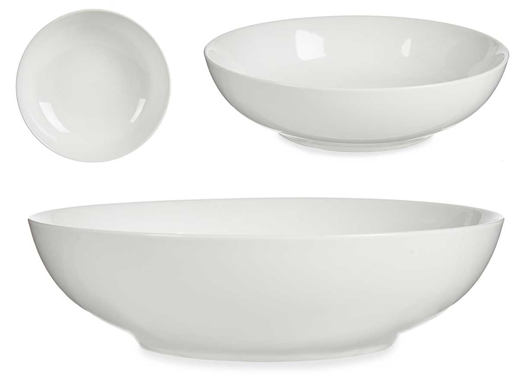 Bol ensaladera de porcelana redonda de 32 cm, elegante y duradera