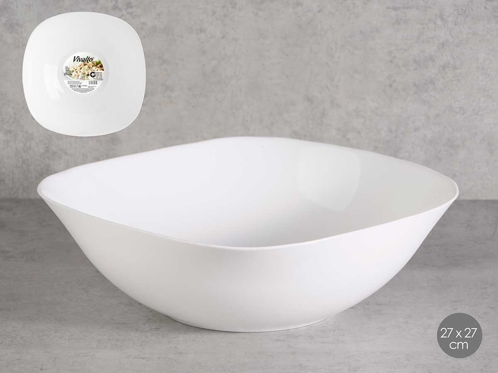 Bol opal cuadrado 27cm: elegancia y resistencia para tu hogar