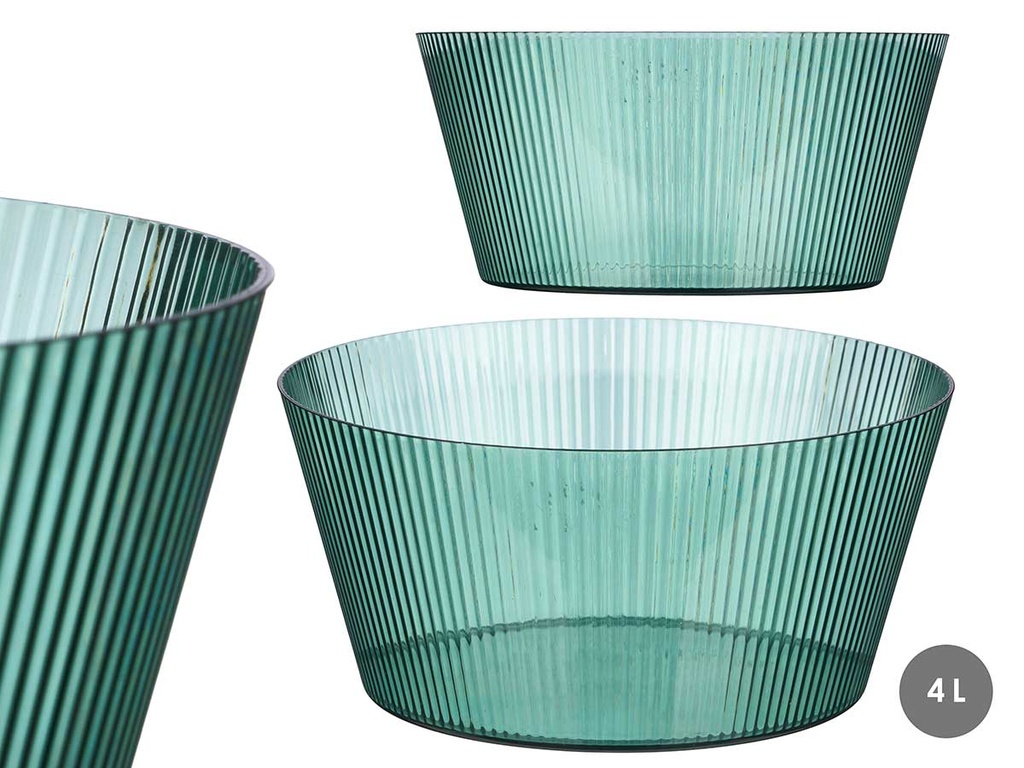 Bol rayas verde grande 4 litros: estilo y funcionalidad en tu cocina