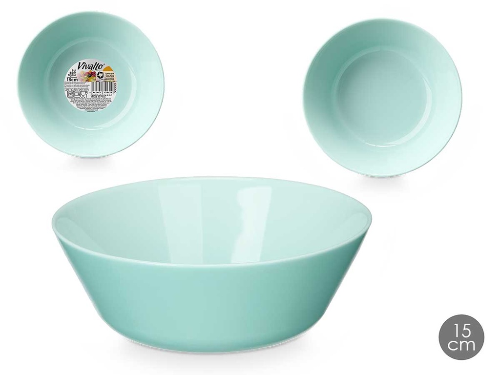 Bol redondo opal verde: Elegancia y estilo en 15 cm para tu hogar