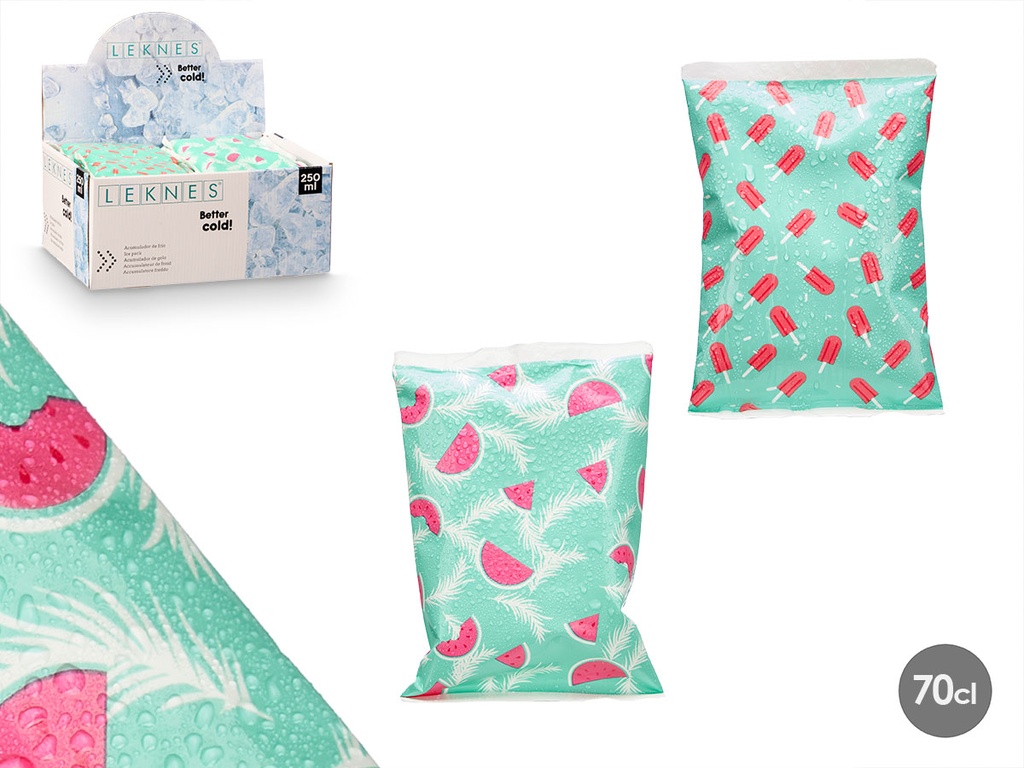 Bolsa acumulador frío 250ml surtida, alivia el dolor y refresca