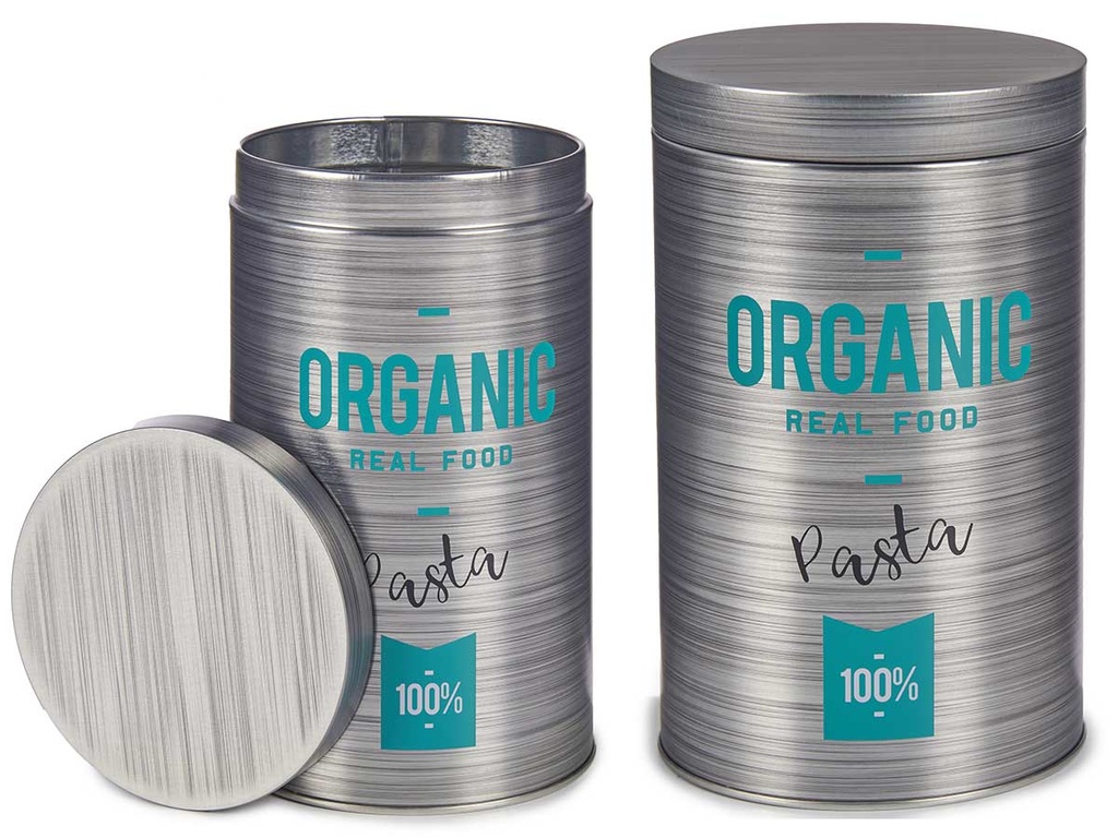 Bote hojalata redondo: organiza tu pasta de forma orgánica y fresca