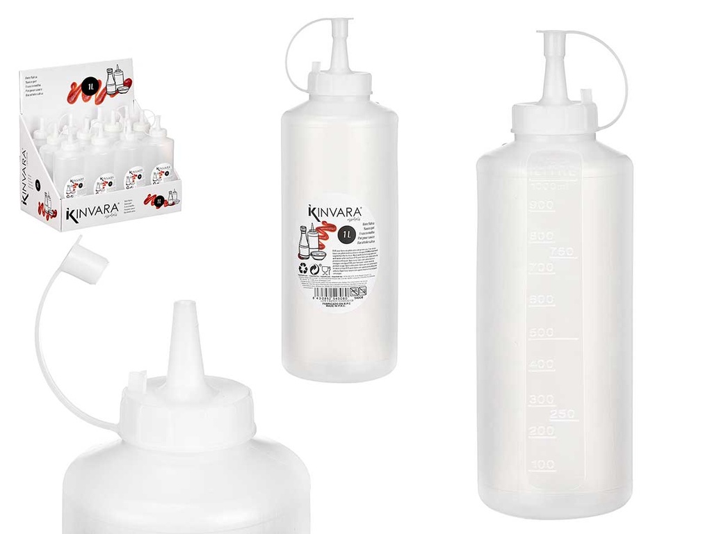 Bote plástico para salsa 1000ml: comodidad y conservación garantizadas