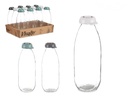 Botella cristal 1L surtida, elegante y ecoamigable para llevar