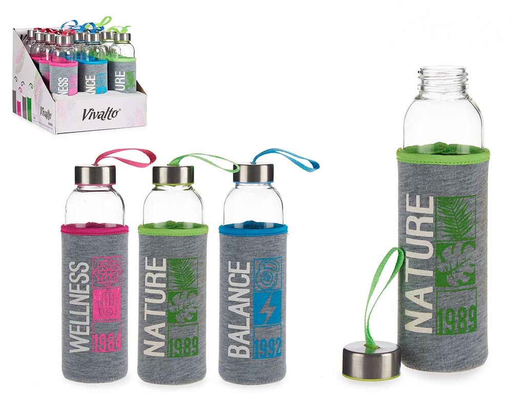 Botella neopreno cristal gris 500ml: Surtido moderno y práctico