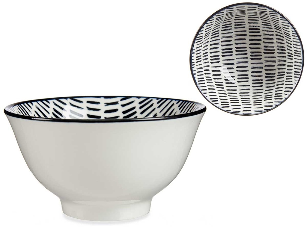 Bowl 16cm con Dibujo de Líneas Negras - Elegancia para tu Mesa