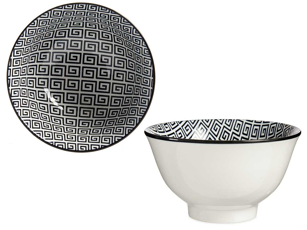 Bowl 16cm geométrico negro: Elegancia y estilo en tu mesa