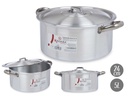 Cacerola de aluminio 24 cm, 5 L: Duradera y ligera para cocinar