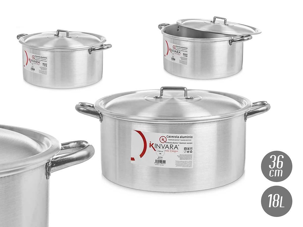 Cacerola de aluminio 36 cm: ligera y perfecta para cocinar fácil