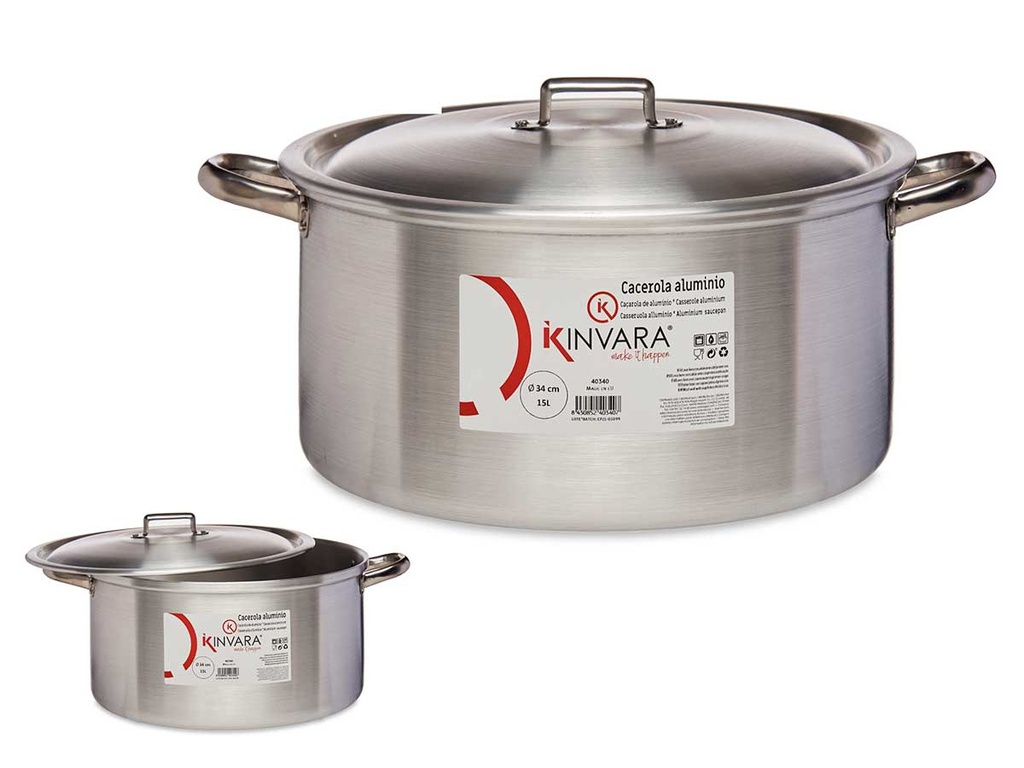 Cacerola de aluminio de 34 cm, ideal para cocinar deliciosos guisos
