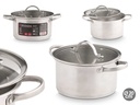 Cacerola inducción tapa cristal: cocina saludable y práctica 20 cm