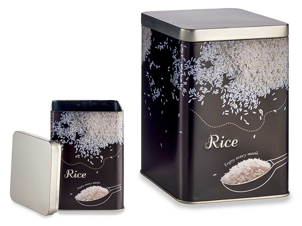 Caja cuadrada de chapa diseño arroz: Organización con estilo