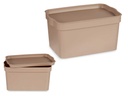 Caja de plástico con tapa 2,3L beige: Organiza y protege tus objetos
