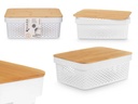 Caja multiusos perforada con tapa de bambú, elegante y práctica