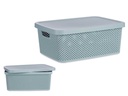 Caja organizador plástico 13L con tapa en menta para mayor orden