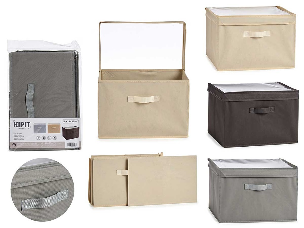 Caja plegable tnt surtida en 3 colores, ideal para organización