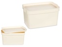 Caja plástico con tapa 2,3L en crema: organización y estilo esencial