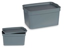 Caja plástico con tapa 2,3L gris: organización perfecta y duradera